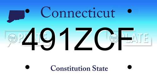 491ZCF Connecticut License Plate