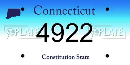 4922 Connecticut License Plate