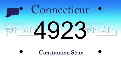 4923 Connecticut License Plate