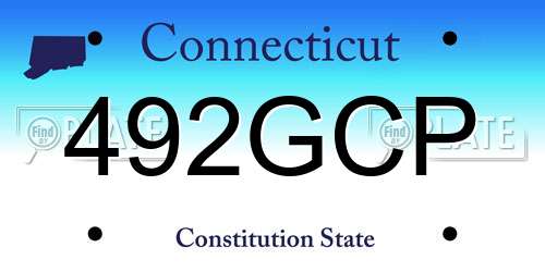 492GCP Connecticut License Plate
