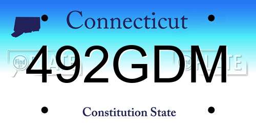 492GDM Connecticut License Plate