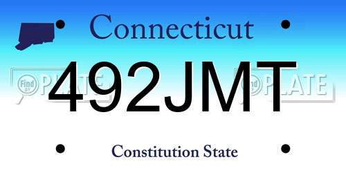 492JMT Connecticut License Plate