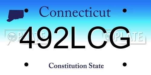 492LCG Connecticut License Plate
