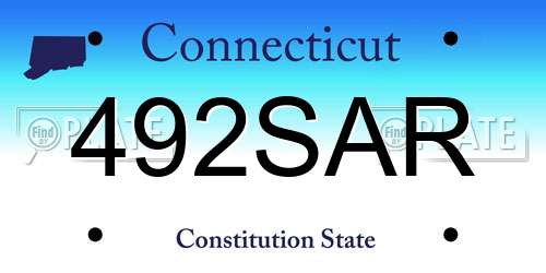 492SAR Connecticut License Plate