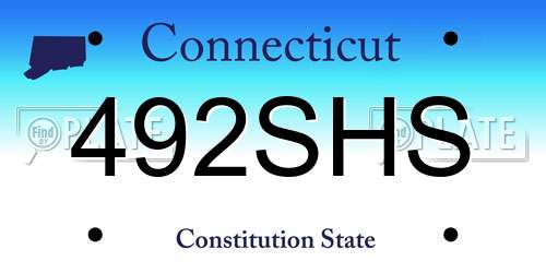 492SHS Connecticut License Plate