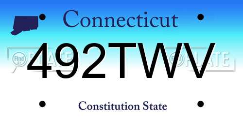492TWV Connecticut License Plate