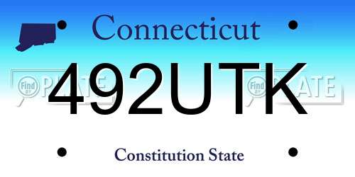 492UTK Connecticut License Plate