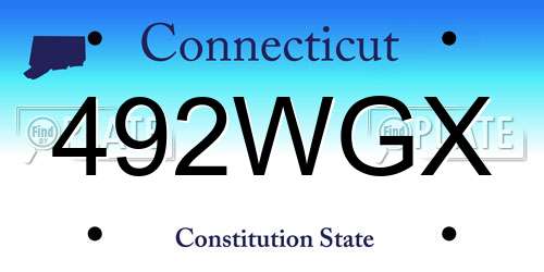 492WGX Connecticut License Plate