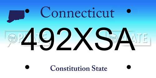 492XSA Connecticut License Plate