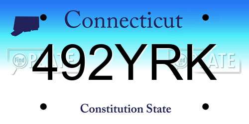 492YRK Connecticut License Plate