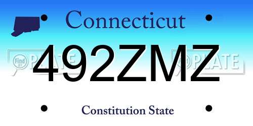 492ZMZ Connecticut License Plate