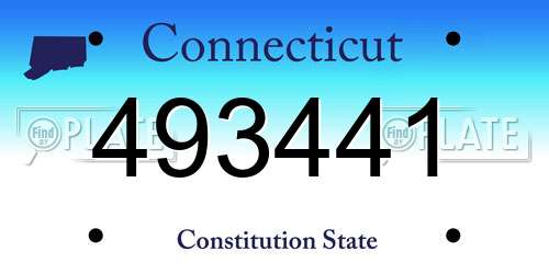 493441 Connecticut License Plate