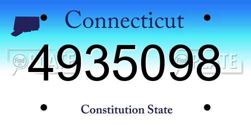 4935098 Connecticut License Plate