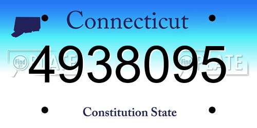 4938095 Connecticut License Plate