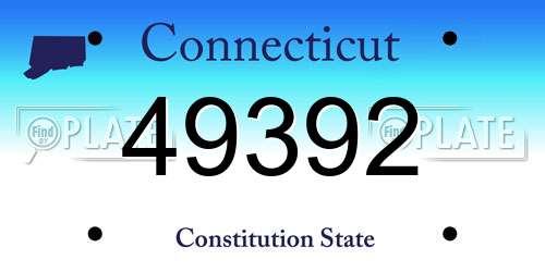 49392 Connecticut License Plate