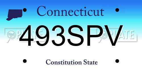493SPV Connecticut License Plate