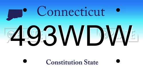 493WDW Connecticut License Plate