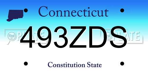 493ZDS Connecticut License Plate
