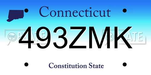 493ZMK Connecticut License Plate