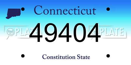 49404 Connecticut License Plate
