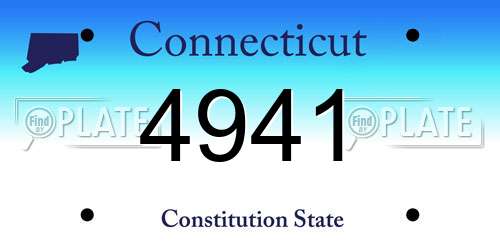 4941 Connecticut License Plate