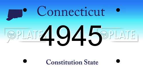 4945 Connecticut License Plate