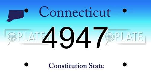 4947 Connecticut License Plate