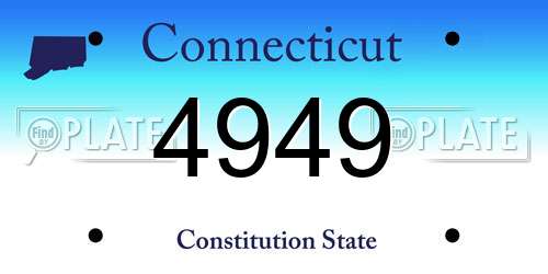 4949 Connecticut License Plate