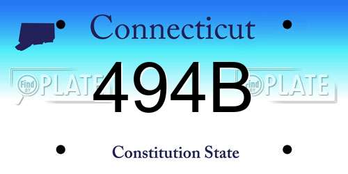 494B Connecticut License Plate