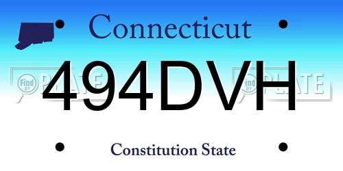 494DVH Connecticut License Plate