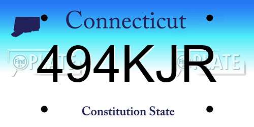 494KJR Connecticut License Plate