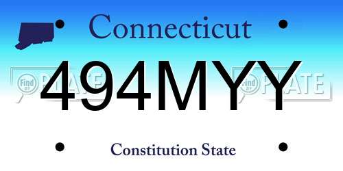 494MYY Connecticut License Plate