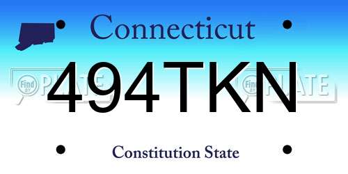 494TKN Connecticut License Plate