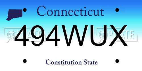 494WUX Connecticut License Plate