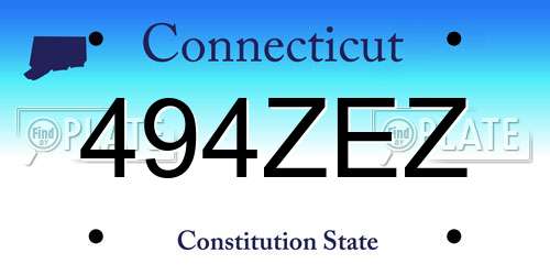 494ZEZ Connecticut License Plate