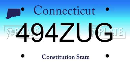 494ZUG Connecticut License Plate