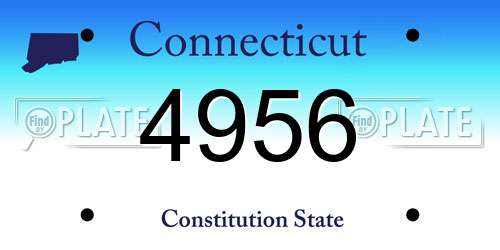4956 Connecticut License Plate