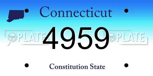 4959 Connecticut License Plate