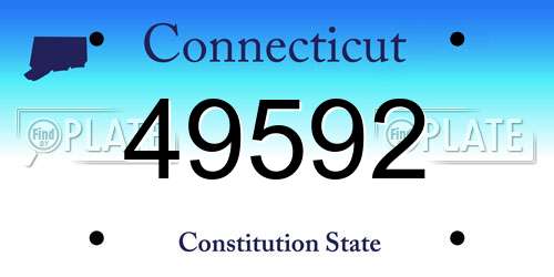 49592 Connecticut License Plate