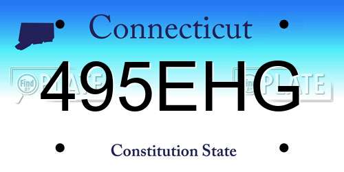 495EHG Connecticut License Plate