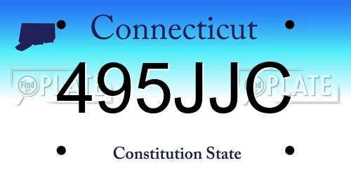 495JJC Connecticut License Plate