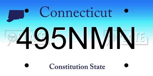 495NMN Connecticut License Plate