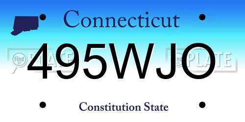 495WJO Connecticut License Plate