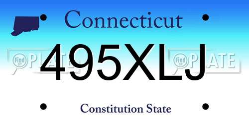 495XLJ Connecticut License Plate