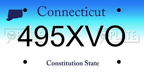 495XVO Connecticut License Plate