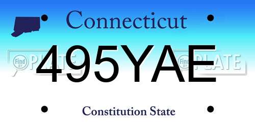 495YAE Connecticut License Plate