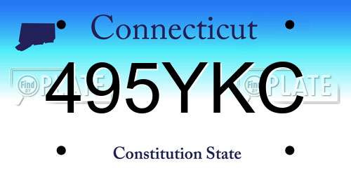 495YKC Connecticut License Plate