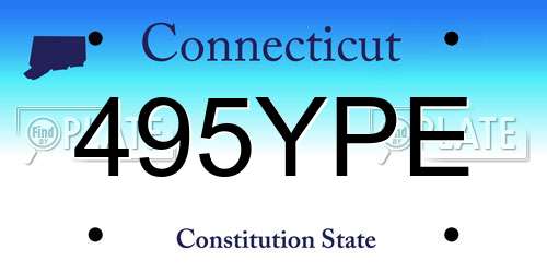 495YPE Connecticut License Plate