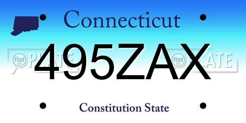 495ZAX Connecticut License Plate
