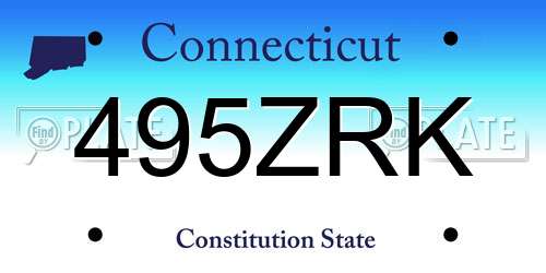 495ZRK Connecticut License Plate
